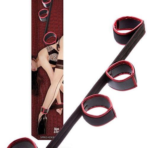 Adam and Eve 24.5″ Spreader Bar plus Vegan Leather Ankle & Wrist Cuffs
