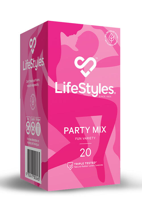 Lifestyles Party Mix: 20 Pack Assorted Latex Condoms