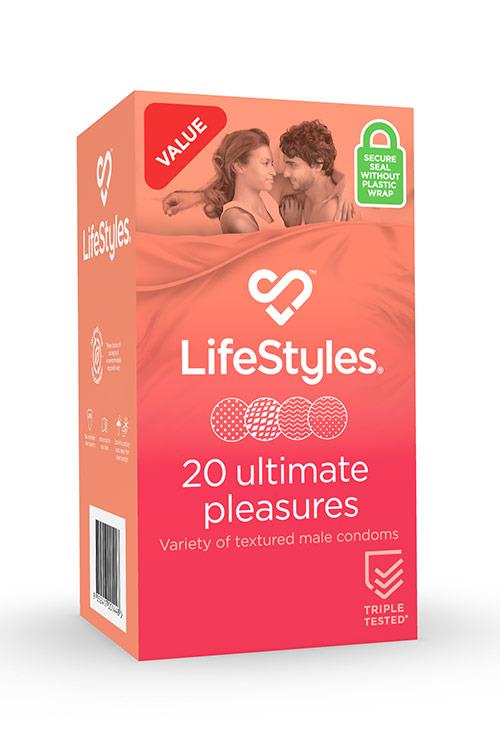 Lifestyles Ultimate Pleasures 20 Pack Textured Latex Condoms