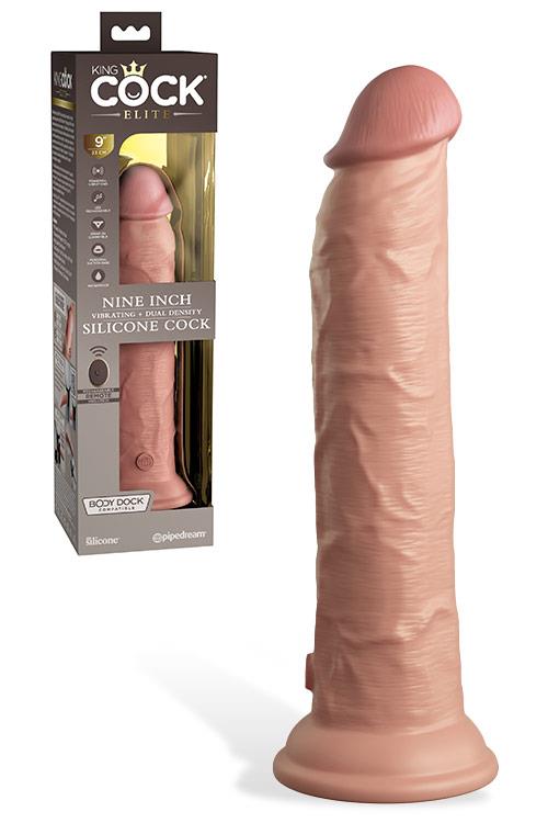 Pipedream King Cock Elite Dual Density Vibrating 9″ Silicone Dildo