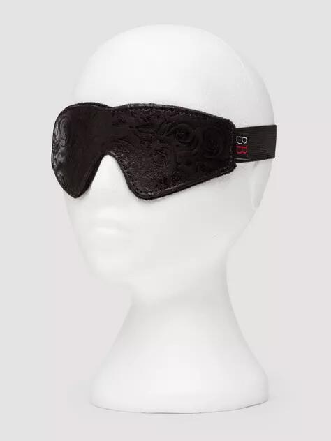 Bondage Boutique Black Rose Faux Fur Lined Blindfold