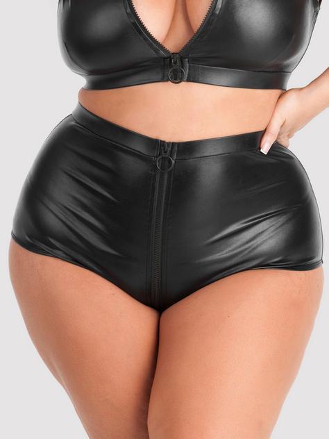 Lovehoney Plus Size Fierce Wet Look High-Waisted Knickers