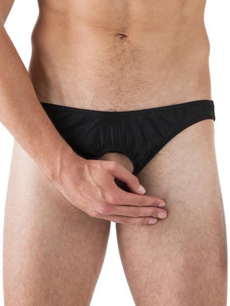 Male Power Black Pouchless Open Front Briefs