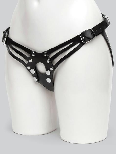 DOMINIX Deluxe Leather Strap-On Harness