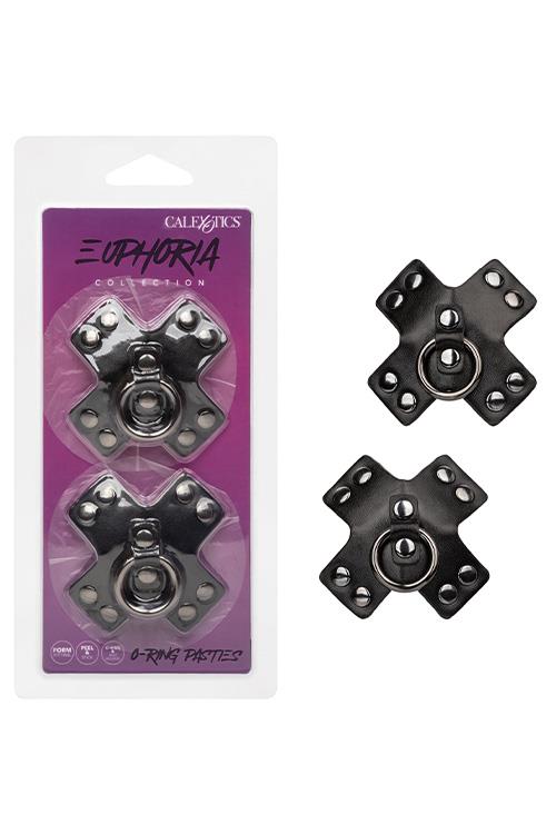 Calexotics O Ring Black Cross BDSM Nipple Pasties