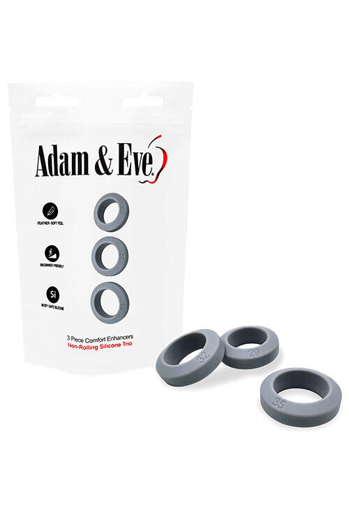 Adam and Eve Silicone 3 Piece Cock Ring Set