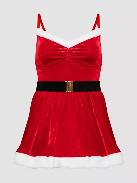 Lovehoney Fantasy Plus Size Santa Flirty Red Velvet Dress