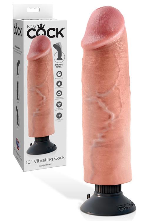 Pipedream 10″ Realistic Vibrating Cock with Removable Suction Cup Base