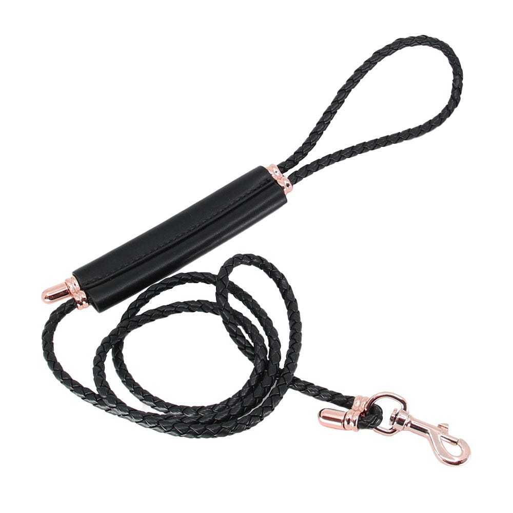 Love in Leather Adjustable Faux Leather Braided Bondage Lead