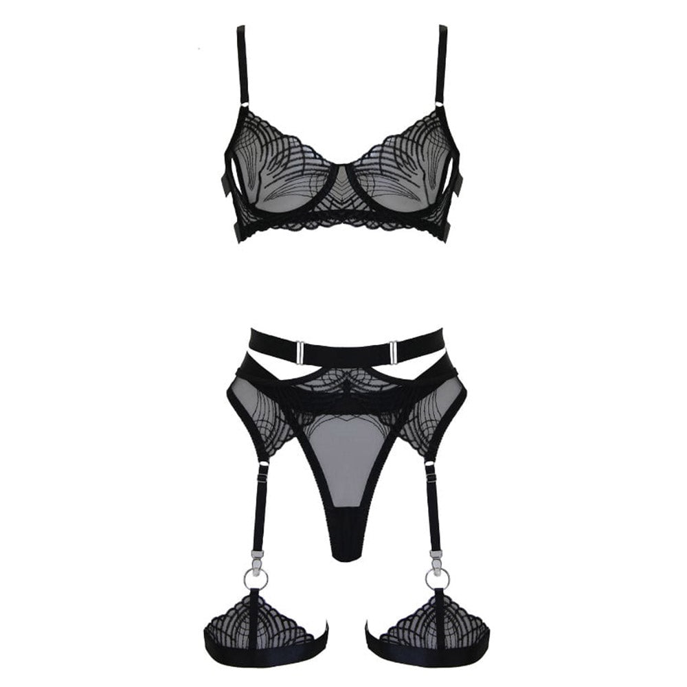 Love in Leather Muse Embroidered Mesh 5 Piece Set