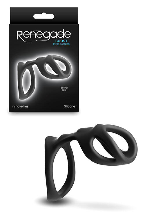 nsnovelties Renegade Boost 4.3" Penis Harness with Cock Ring & Textured Sheath