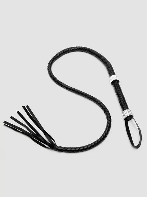 Leg Avenue Faux Leather Diamante Handle Whip