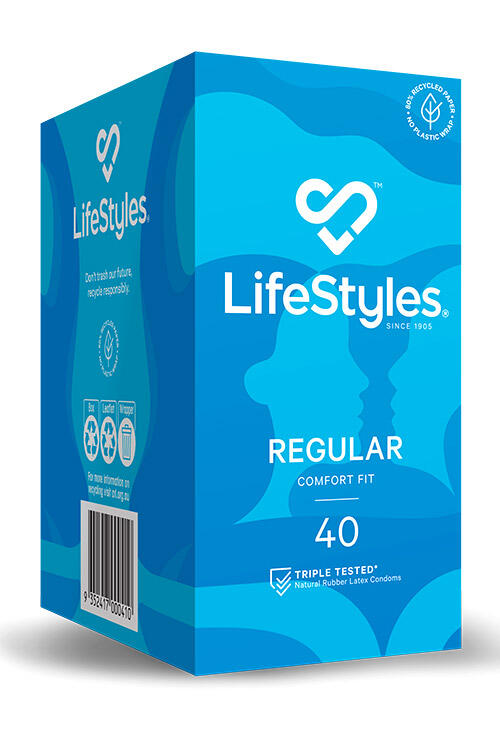 Lifestyles Regular 40 Pack Comfort Latex Condoms