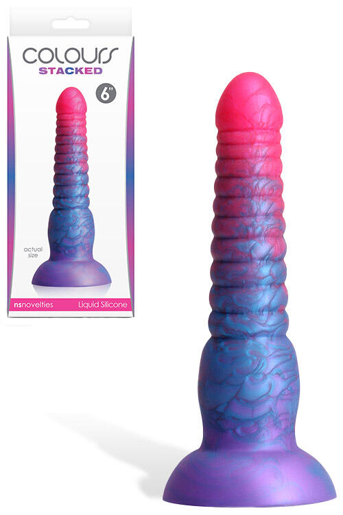 nsnovelties Colours Stacked 6.3" Dildo With Suction Cup Base
