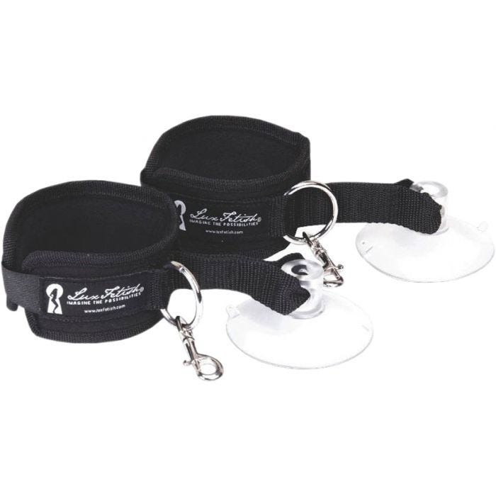 Lux Fetish Sexy Suction Shower Cuffs Restraint with Satin Blindfold