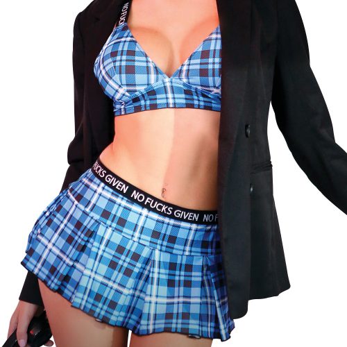 Fantasy Lingerie Vibes No Fucks Given Box Pleat Skirt (Skirt Only)