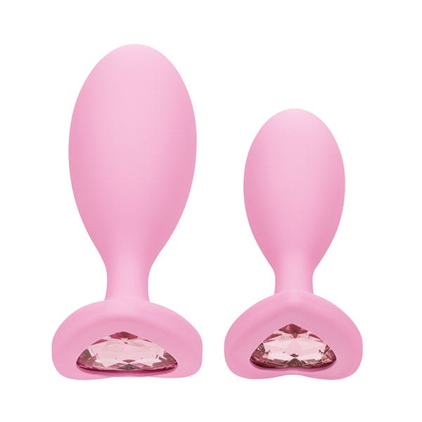 First Time Crystal Booty Duo Silicone Butt Plug Set