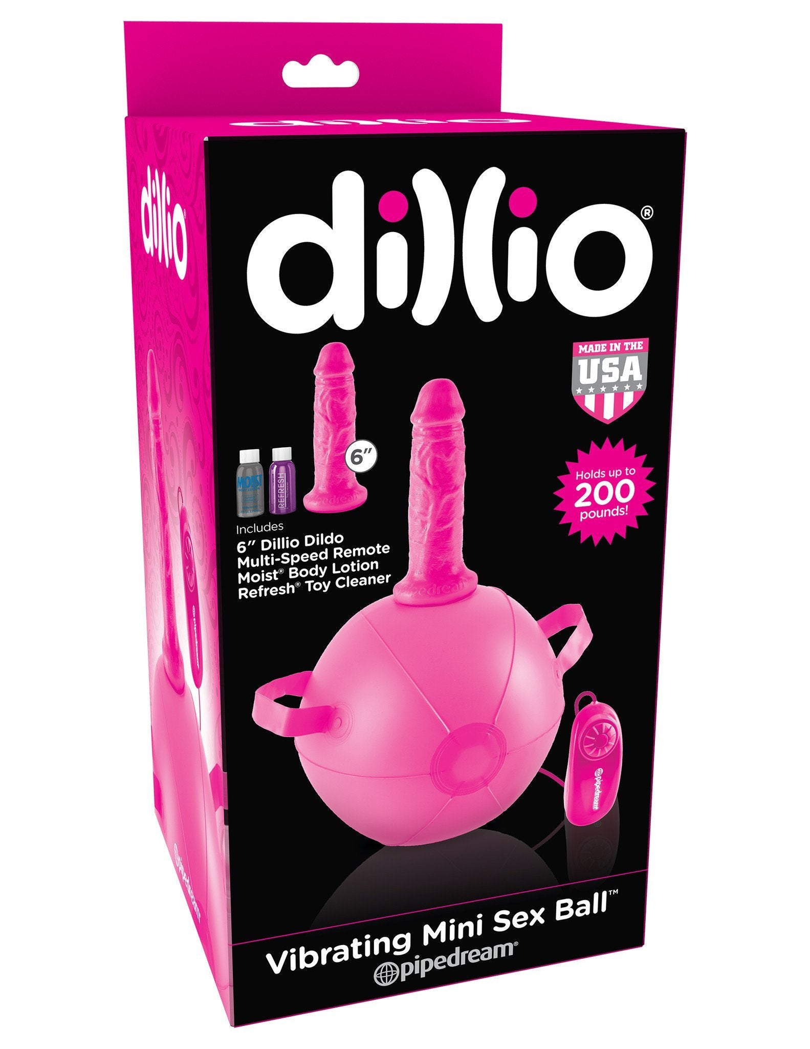 Dillio Vibrating Mini Sex Ball with 6in Dildo