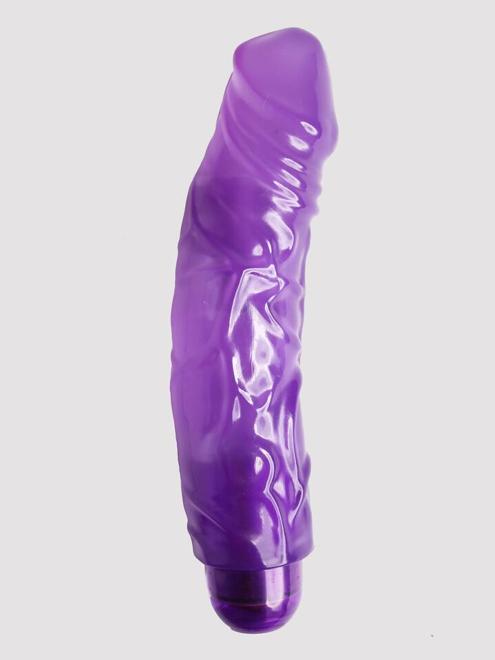 Exotic Diamond 10 Function Extra Girthy Realistic Dildo Vibrator 9 Inch - Purple