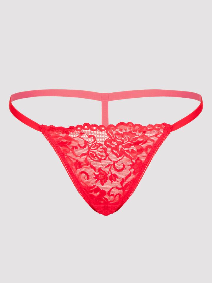 Lovehoney Flirty Red Lace G-String - S / M - Red