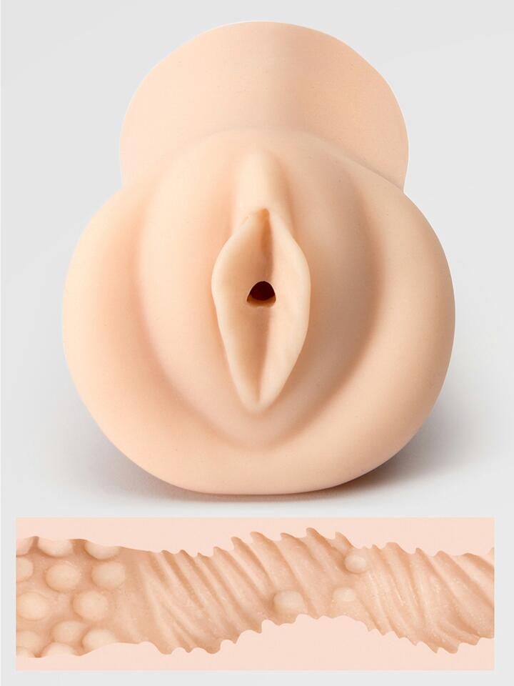 THRUST Pro Mini Lea Super Ribbed and Bumps Pocket Pussy 316g - Flesh Pink