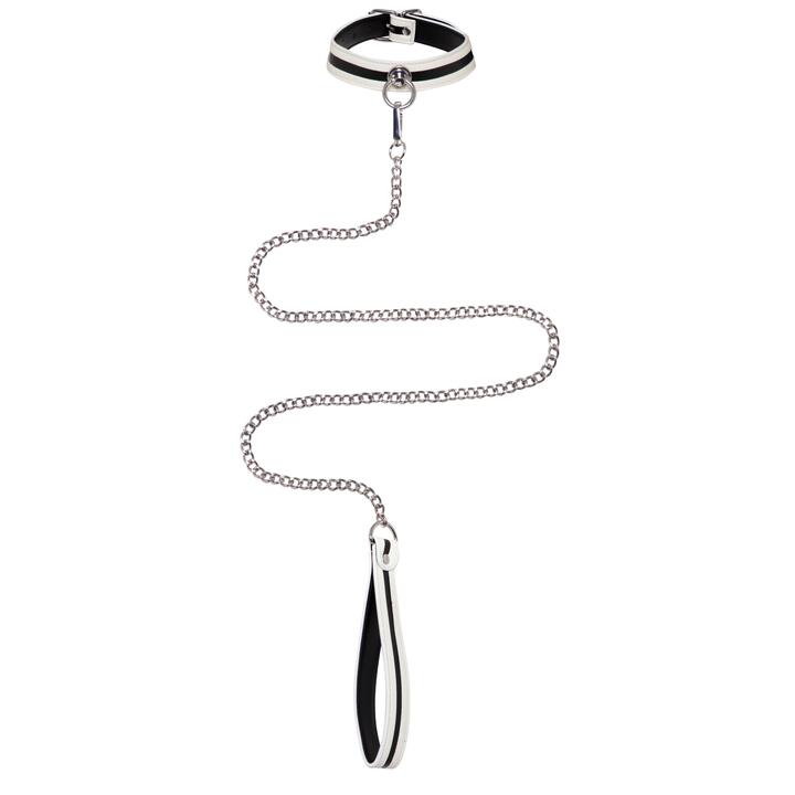 Bondage Boutique Glow-in-the-Dark Collar and Lead - Black