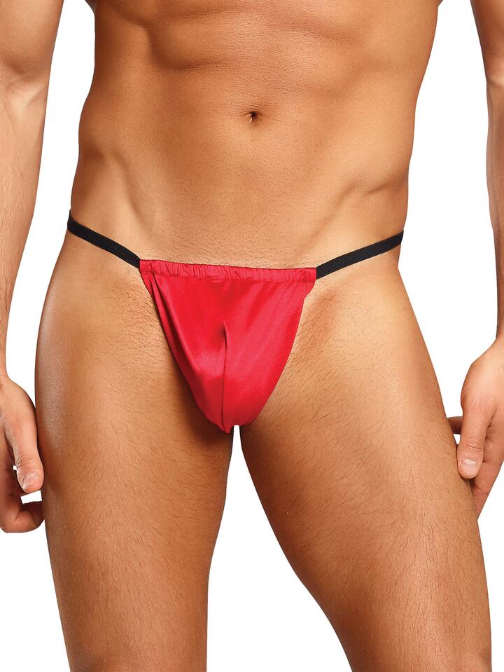 Male Power Red Smooth Satin Posing Pouch - One size - Red