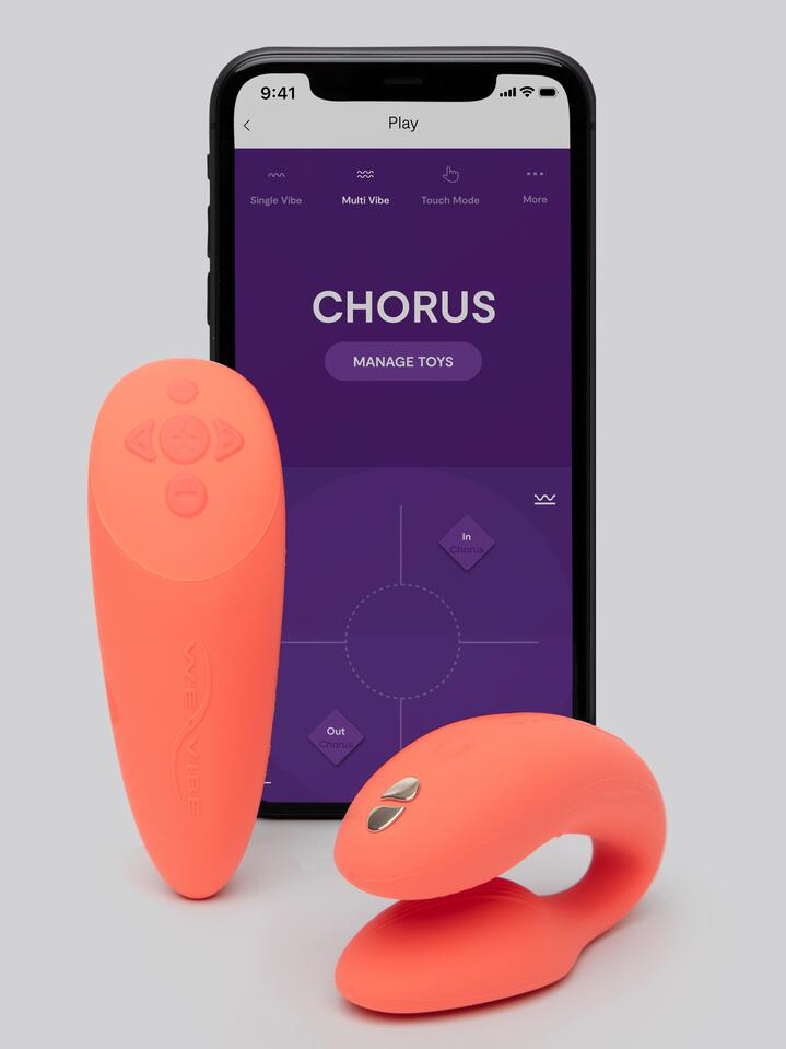 We-Vibe Chorus App and Remote Controlled Rechargeable Couple's Vibrator - Orange