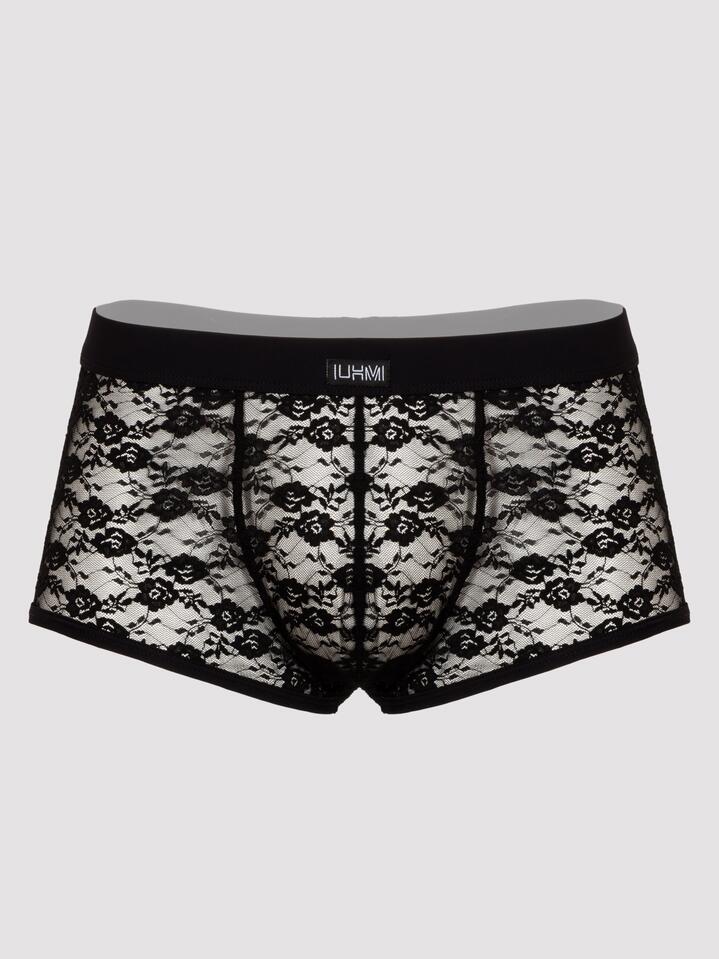LHM Black Lace Boxer Shorts - XXL - Black