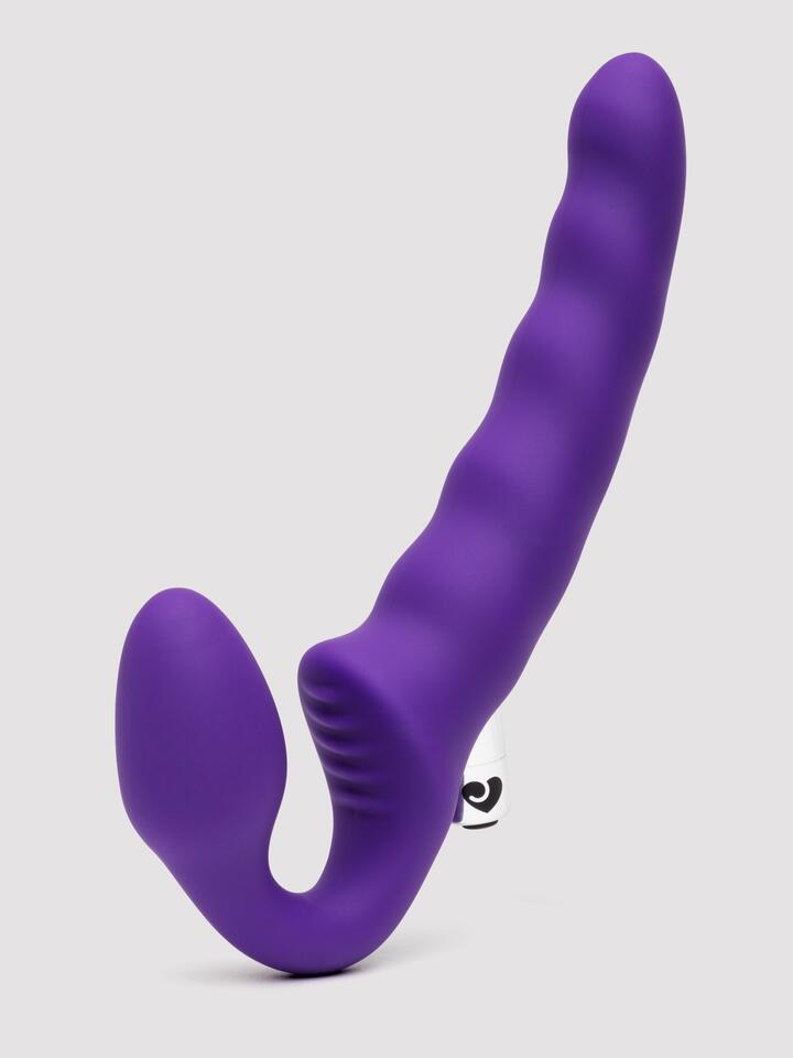 Lovehoney Deep Dive Posable Rechargeable Vibrating Strapless Strap-On - Purple
