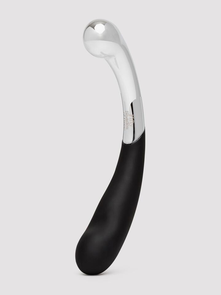 Fifty Shades of Grey Sweet Pressure Dark Steel and Silicone Double-Ended Dildo - Silver