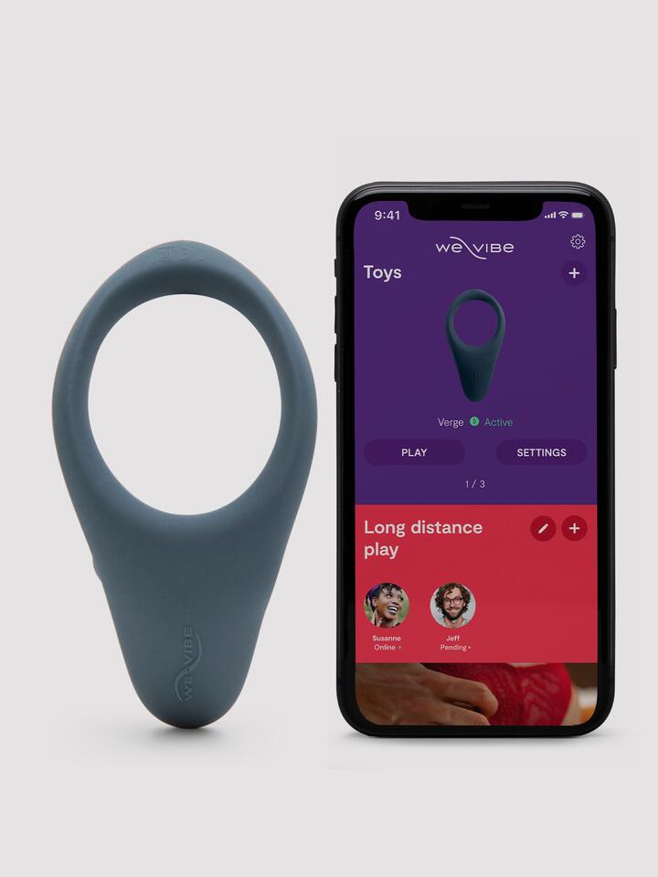 We-Vibe Verge App Controlled Rechargeable Vibrating Cock Ring - Black