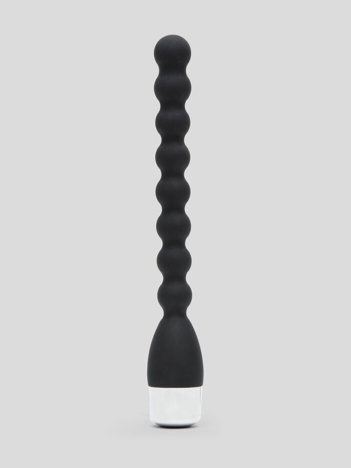 10 Function Extra Quiet Posable Silicone Anal Beads - Black