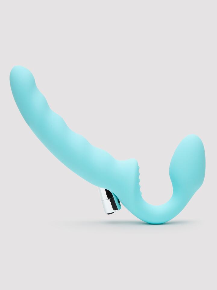 Lovehoney Posable Rechargeable Vibrating Strapless Strap-On - Blue