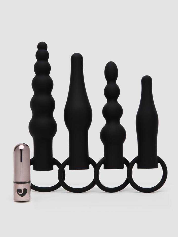 Lovehoney The Booty Bunch Rechargeable Vibrating Butt Plug Set (5 Piece) - Black