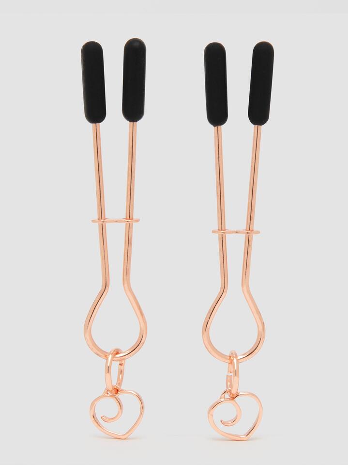Bondage Boutique Rose Gold Adjustable Nipple Clamps - Gold