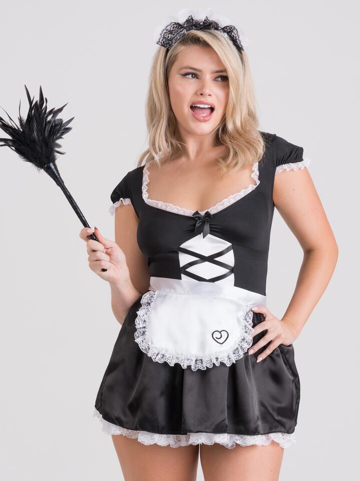 Lovehoney Fantasy French Maid Luxe Costume - L / XL - Black