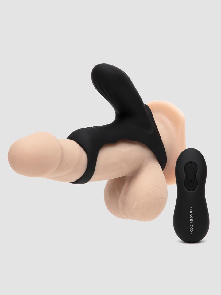 Tracey Cox EDGE Rechargeable Remote Control Penis Sleeve and Clitoral Stimulator - Black