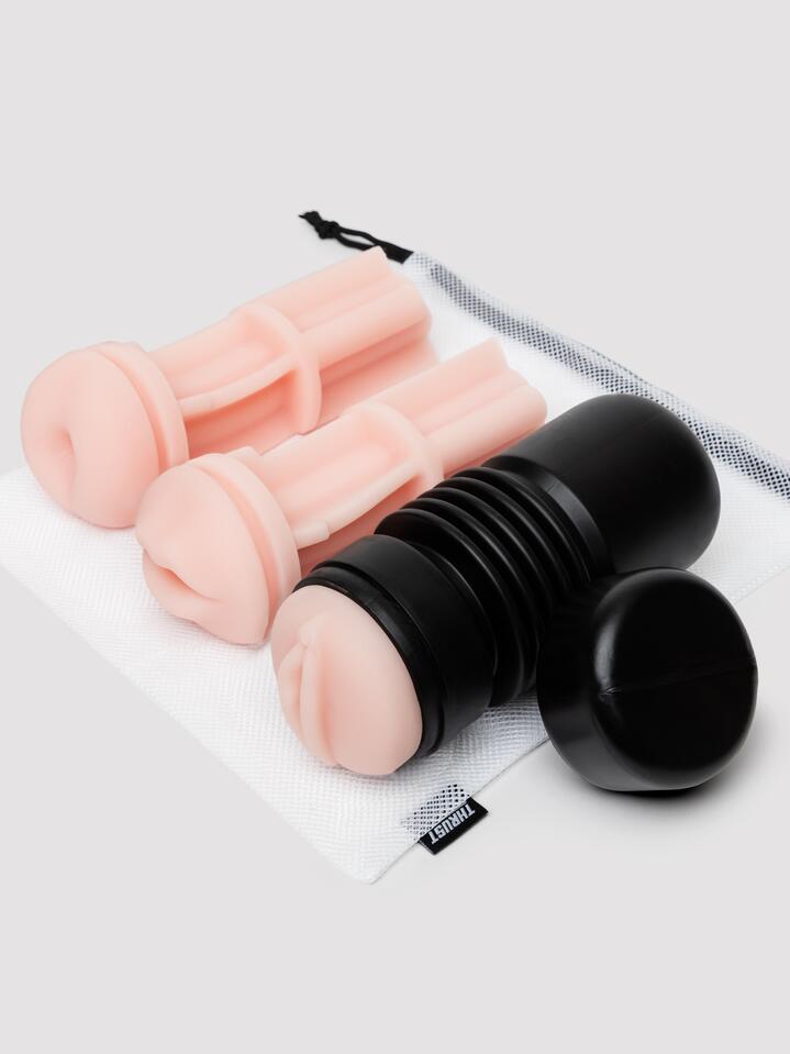 THRUST Pro Ultra Full Throttle Realistic Masturbator Cup Set (4 Piece) - Flesh Pink