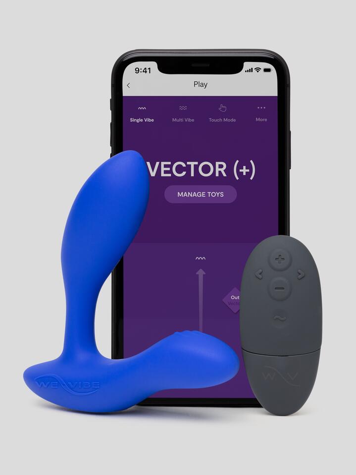 We-Vibe Vector+ App and Remote Controlled Rechargeable Prostate Massager - Blue