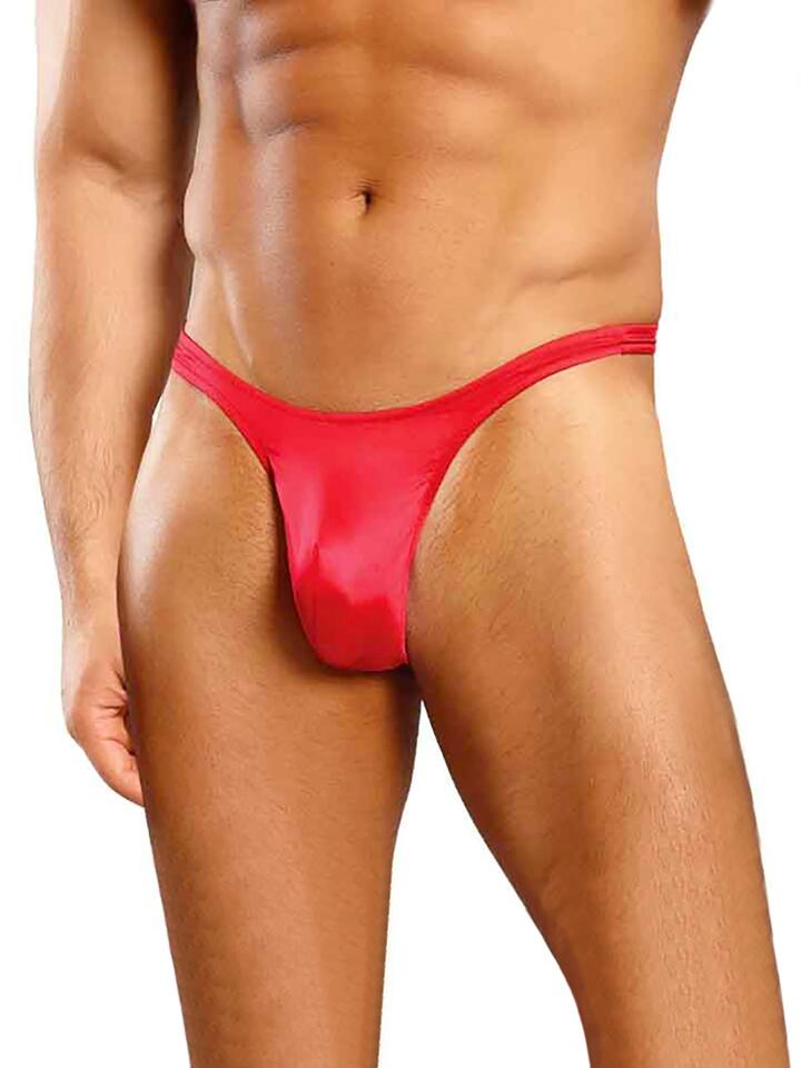 Male Power Red Satin Thong - L / XL - Red