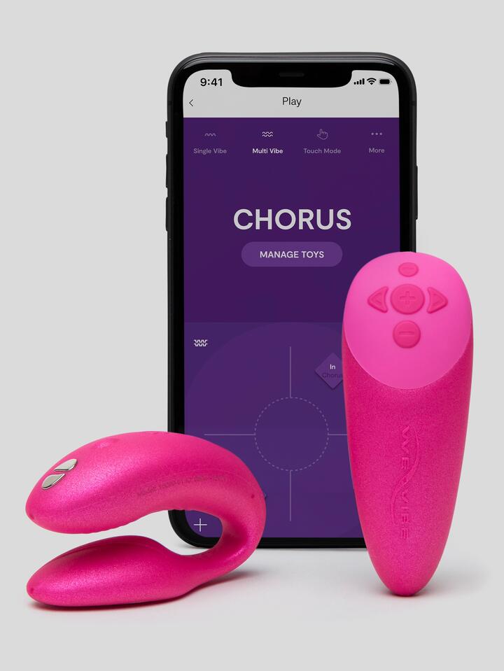 We-Vibe Chorus Cosmic Pink App and Remote Controlled Rechargeable Couple's Vibrator - Pink