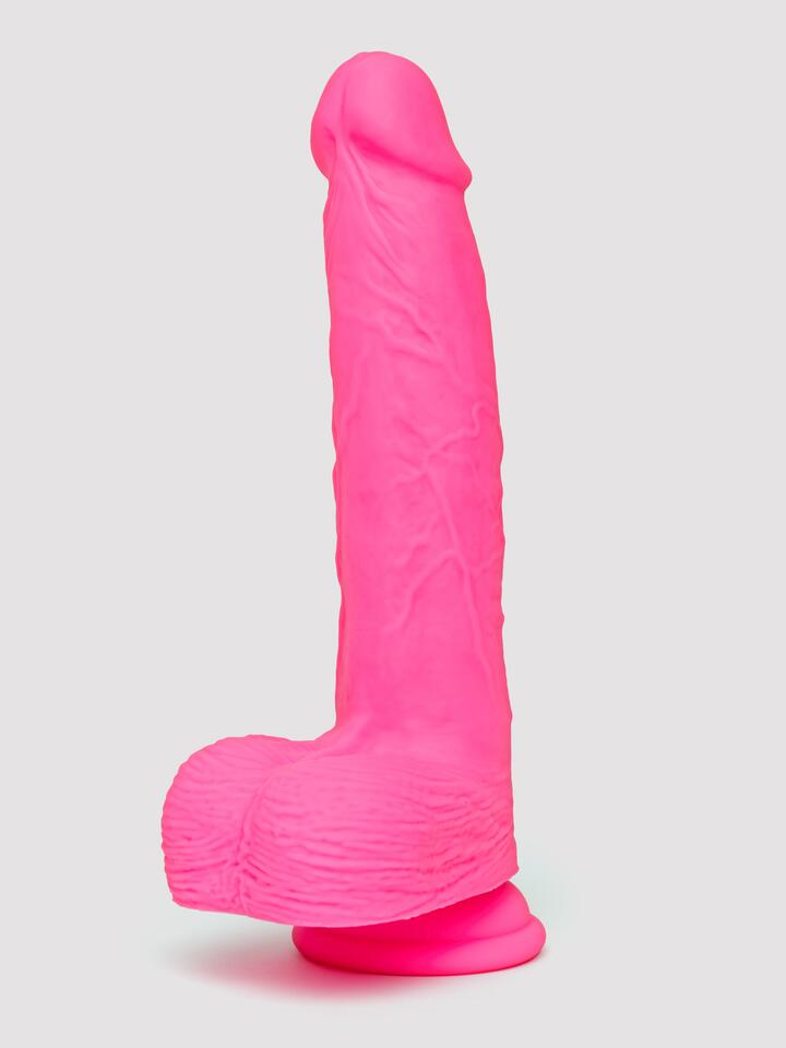 Rechargeable Rumbling & Thrusting Silicone Dildo Vibrator - Pink