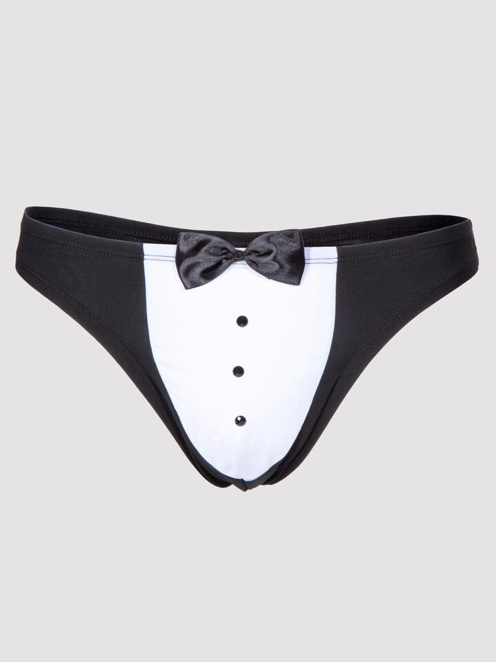 LHM Tuxedo Men's Thong - S / M - Black