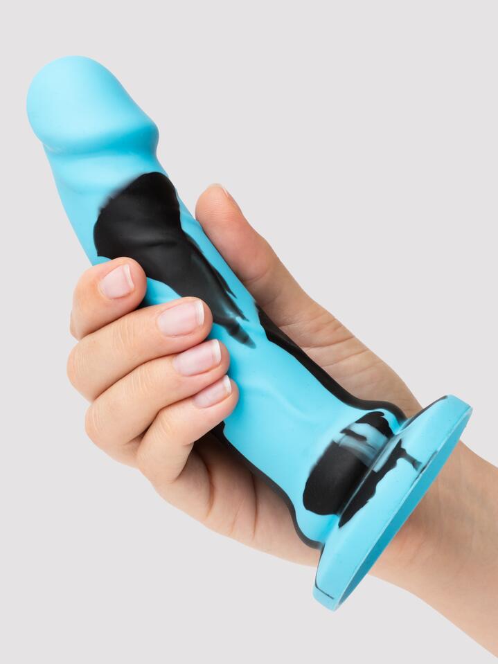 Lifelike Lover Luxe Realistic Multicoloured Silicone Dildo 7 Inch - Blue