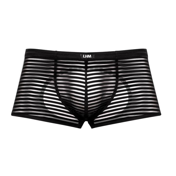 LHM Stripe Mesh Open Back Boxer Shorts - S / M - Black