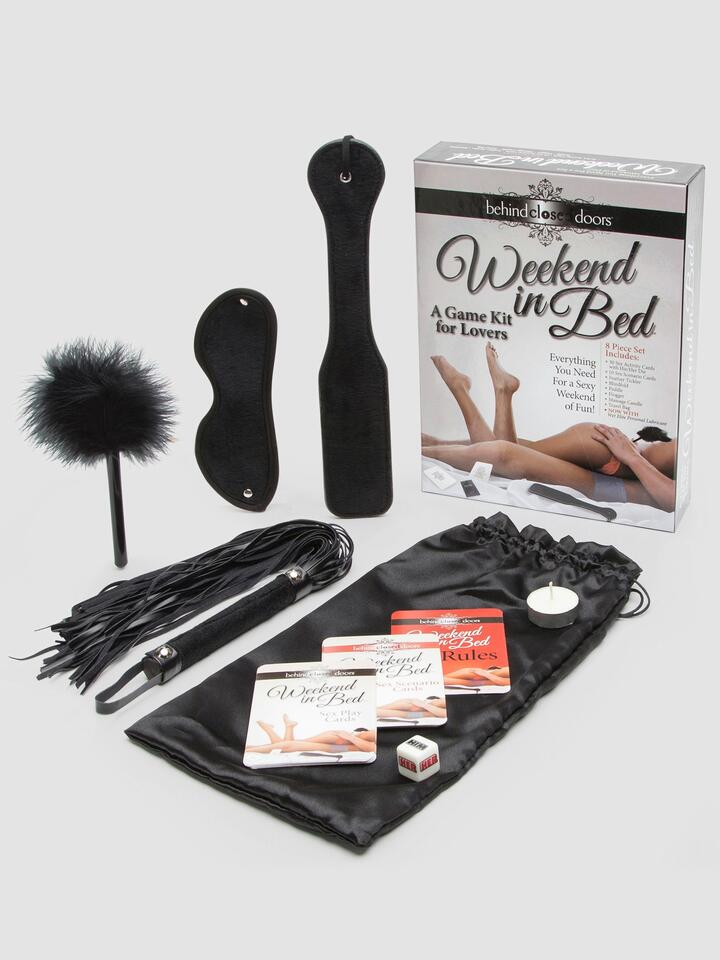 Weekend in Bed Bondage Kit and Game (8 Piece) - Black
