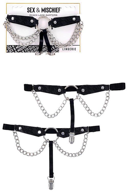 Sex & Mischief Chain & Lace Garters
