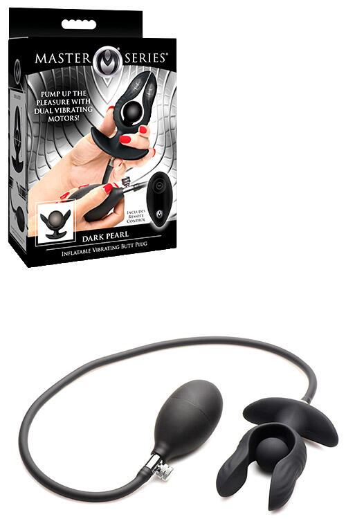 Master Series Dark Pearl Inflatable Remote Controllable Vibrating Butt Plug