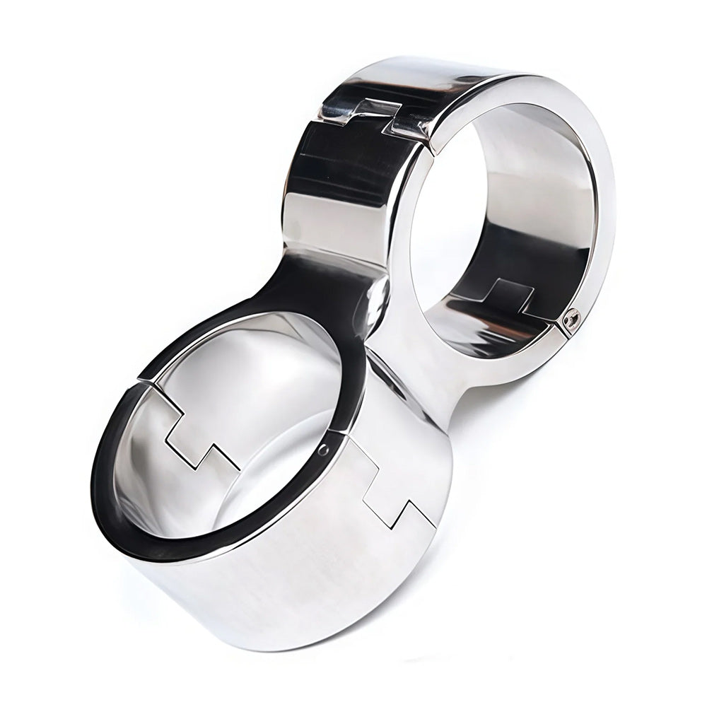 Triune Cross Angle Stainless Steel Wrist Cuffs